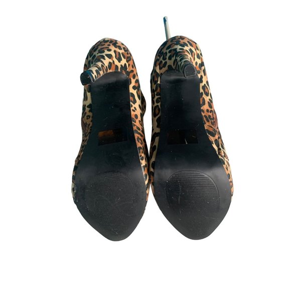 Charlotte Russe Womens Ladies Leopard Print Ankle Boots Stiletto High Heels 8 - Picture 8 of 11